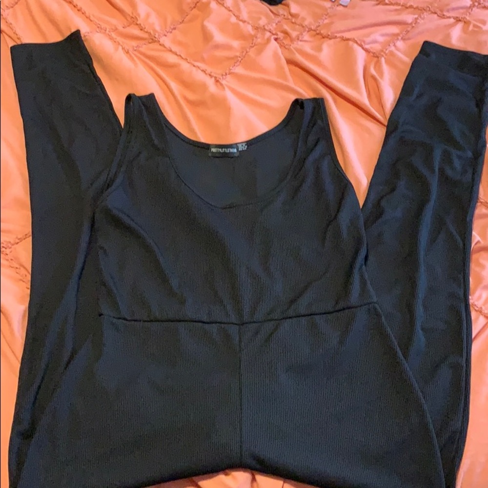Black Ribbed Jumpsuit